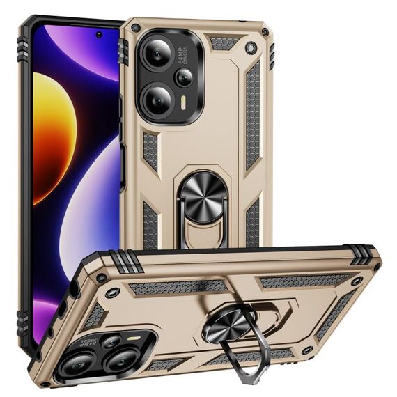 Per Xiaomi Poco F5 5G / Redmi Note 12 Turbo 5G Custodia in TPU antiurto + PC con supporto (Oro)