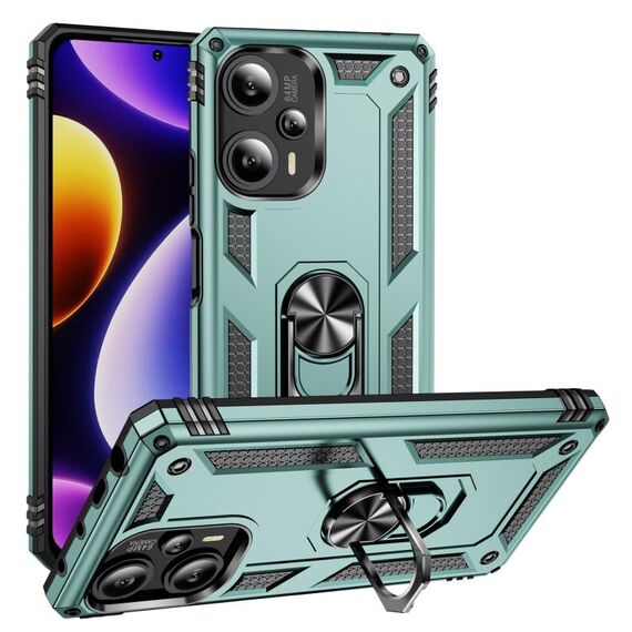 Per Xiaomi Poco F5 5G / Redmi Note 12 Turbo 5G Custodia in TPU antiurto + PC con supporto (verde scuro)