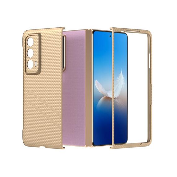 Custodia per telefono antiurto con vernice diamantata texture smerigliata per PC Honor Magic Vs2 (Oro)