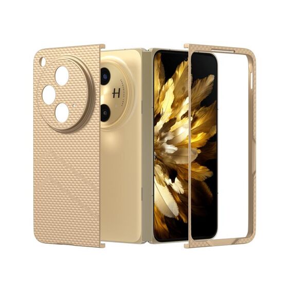 Per OPPO Find N3 PC Custodia per telefono antiurto con vernice diamantata con texture smerigliata (Oro)
