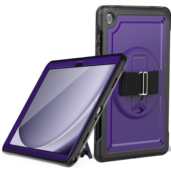Custodia per tablet con supporto per giradischi con impugnatura a nido d'ape per Samsung Galaxy Tab A9+ (viola)