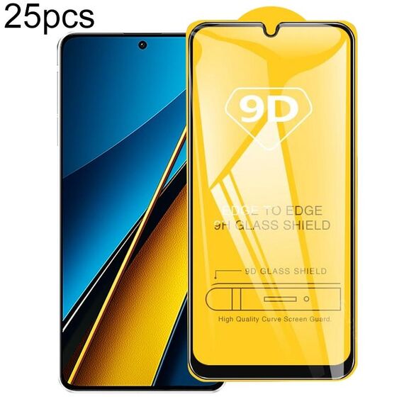 Per Xiaomi Poco X6 Neo 25 pezzi 9D Pellicola in vetro temperato con schermo a colla completa