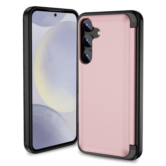Custodia per telefono con supporto a vibrazione 3 in 1 per Samsung Galaxy S23 5G (rosa)
