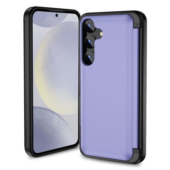 Custodia per telefono con supporto a vibrazione 3 in 1 per Samsung Galaxy S23 5G (viola chiaro)