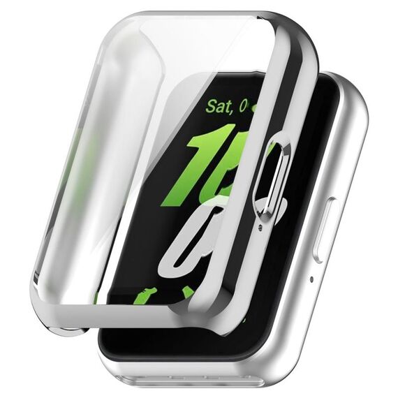 Custodia protettiva per orologio elettrolitico in TPU a copertura totale per Samsung Galaxy Fit 3 (argento)