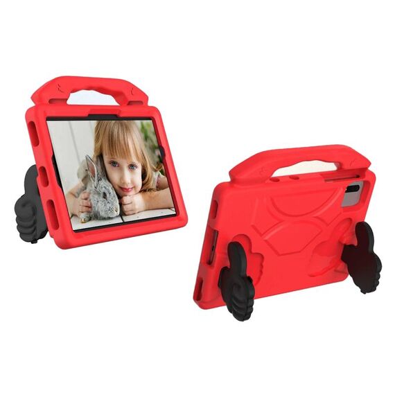 Custodia per tablet antiurto EVA con staffa per pollice per Lenovo Tab M11 /Xiaoxin Pad 11 2024 (rosa rosso)