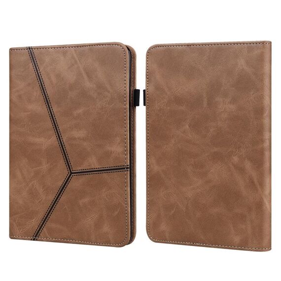 Custodia per tablet in pelle a righe goffrate per Amazon Kindle Paperwhite 5 2021 (marrone)