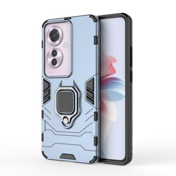Per OPPO Reno11 F 5G PC + Custodia protettiva antiurto in TPU con supporto per anello magnetico (blu navy)