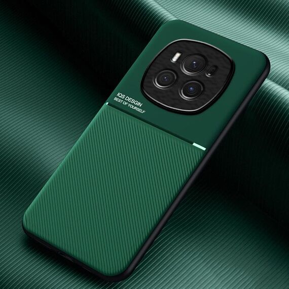 Per Honor Magic6 Classic Tilt Strip Grain Magnetico Antiurto PC + Custodia per telefono in TPU (Verde)