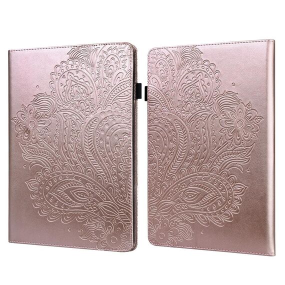 Custodia per tablet in pelle con motivo pavone in rilievo per Amazon Kindle Paperwhite 5 2021 (oro rosa)