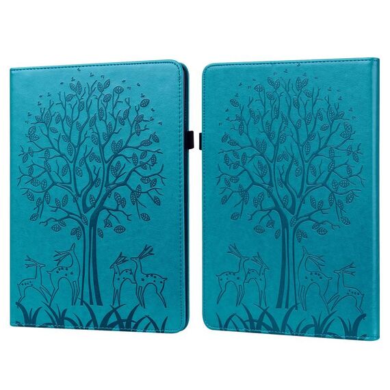 Custodia per tablet in pelle goffrata albero e cervo per Amazon Kindle Paperwhite 5 2021 (blu)