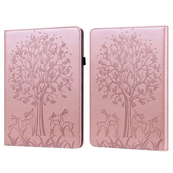 Custodia per tablet in pelle goffrata albero e cervo per Amazon Kindle Paperwhite 5 2021 (rosa)