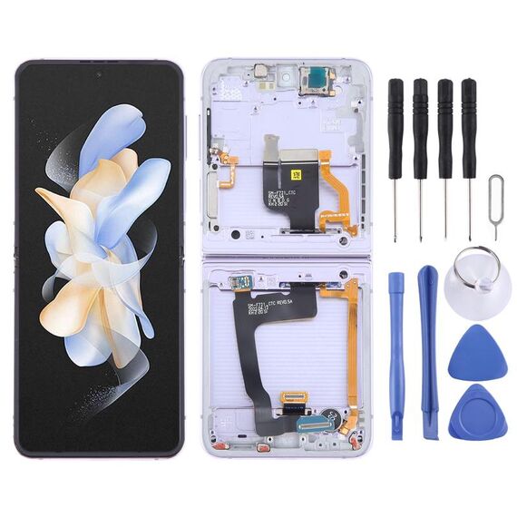 Per Samsung Galaxy Z Flip4 SM-F721 Schermo LCD originale digitalizzatore assemblaggio completo con cornice (viola)