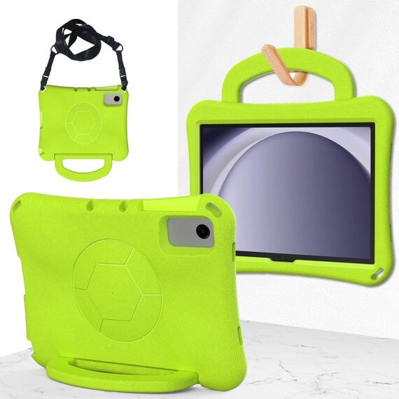 Per Samsung Galaxy Tab A9+ 10.95 2023 Custodia per tablet antiurto in EVA a forma di calcio (verde erba)