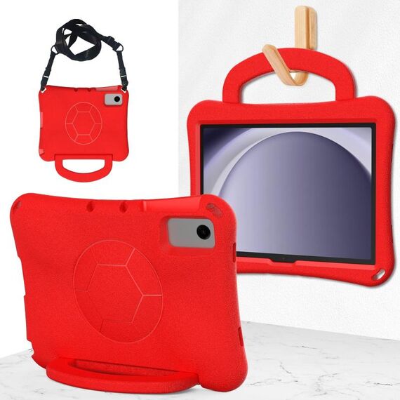 Per Samsung Galaxy Tab A9+ 10.95 2023 Custodia per tablet antiurto in EVA a forma di calcio (rosso)