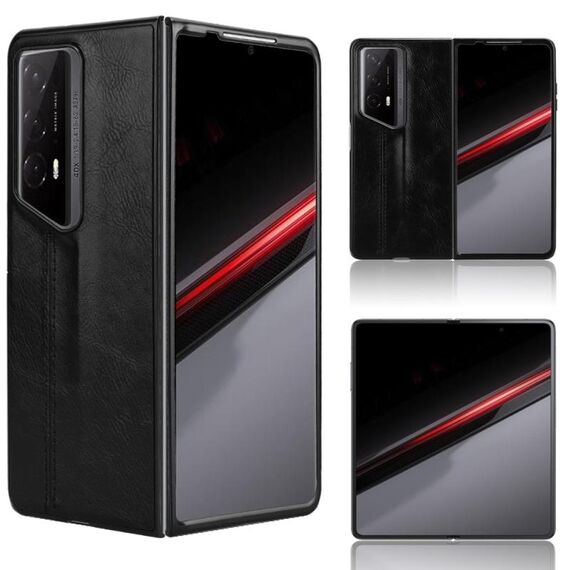 Per Honor Magic V2 RSR Porsche Design Modello Mucca Cucito Cover Posteriore Custodia per Telefono (Nero)