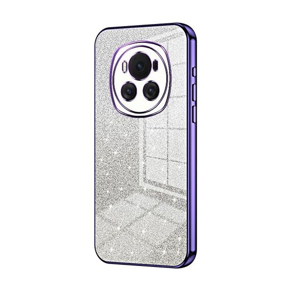 Custodia per telefono elettrolitico in polvere glitter sfumata per Honor Magic6 (viola)