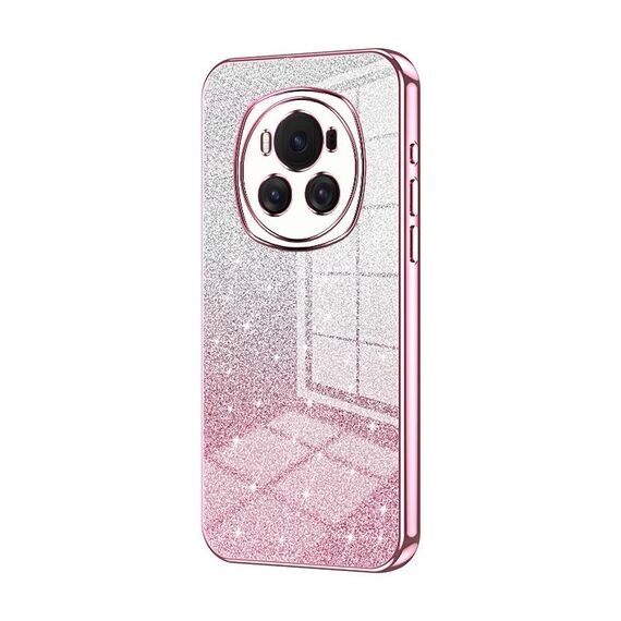 Custodia per telefono elettrolitico in polvere glitter sfumata per Honor Magic6 (rosa)