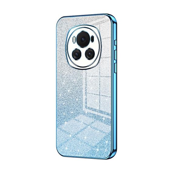 Custodia per telefono elettrolitico in polvere glitter sfumata per Honor Magic6 (blu)