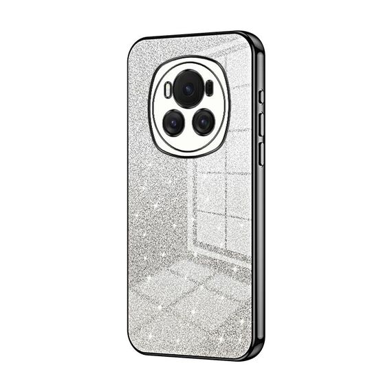 Custodia per telefono elettrolitico in polvere glitterata sfumata per Honor Magic6 (nera)