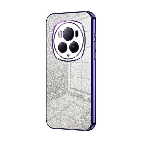 Custodia per telefono elettrolitico in polvere glitter sfumata per Honor Magic6 Pro (viola)