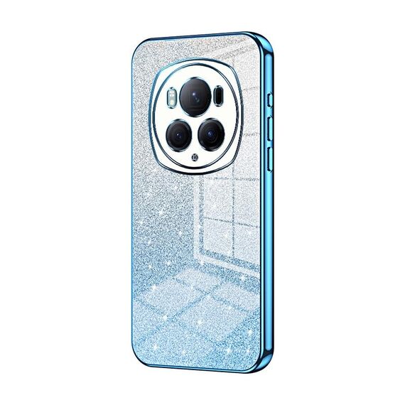 Custodia per telefono elettrolitico in polvere glitter sfumata per Honor Magic6 Pro (blu)