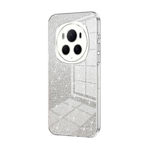 Custodia per telefono elettrolitico in polvere glitter sfumata per Honor Magic6 Pro (trasparente)
