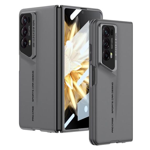 Custodia per telefono ultrasottile a copertura totale con lama integrata GKK per Honor Magic V2 (grigio)