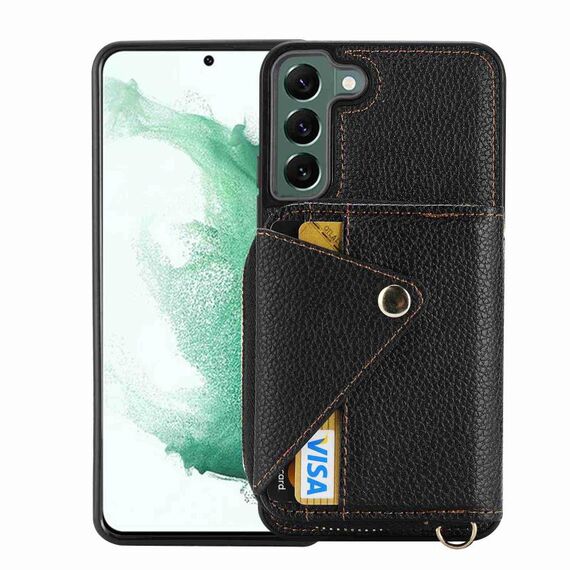 Custodia per telefono antifurto RFID per borsa a tracolla con cerniera per Samsung Galaxy S22 5G (nero)