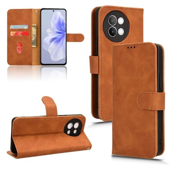 Per vivo S18e Skin Feel custodia magnetica in pelle con vibrazione (marrone)