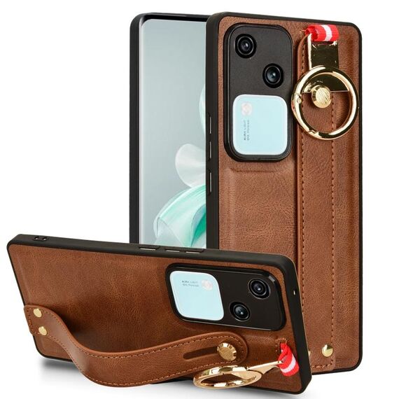 Per vivo S18 5G / V30 5G Custodia per cellulare con retro in pelle (marrone)