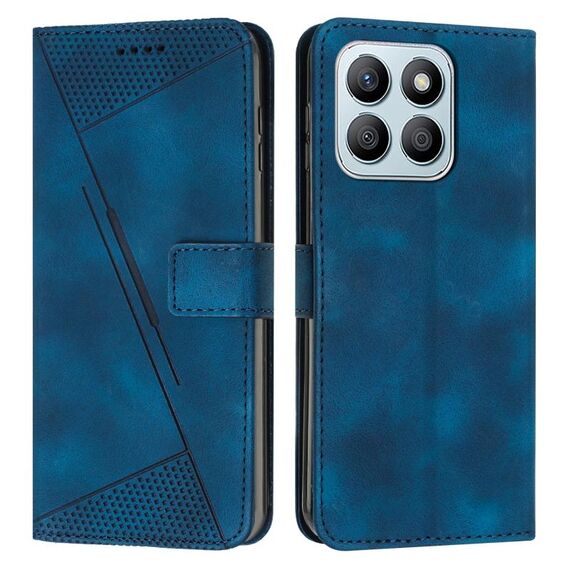 Custodia per telefono in pelle Honor X8b Dream Triangle con cordino (blu)