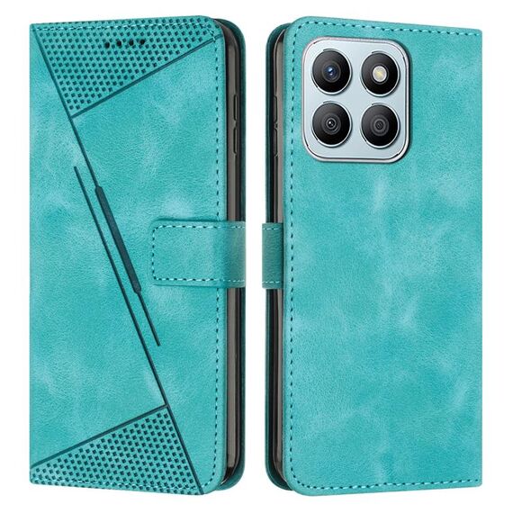 Custodia per telefono in pelle For Honor X8b Dream Triangle con cordino (verde)