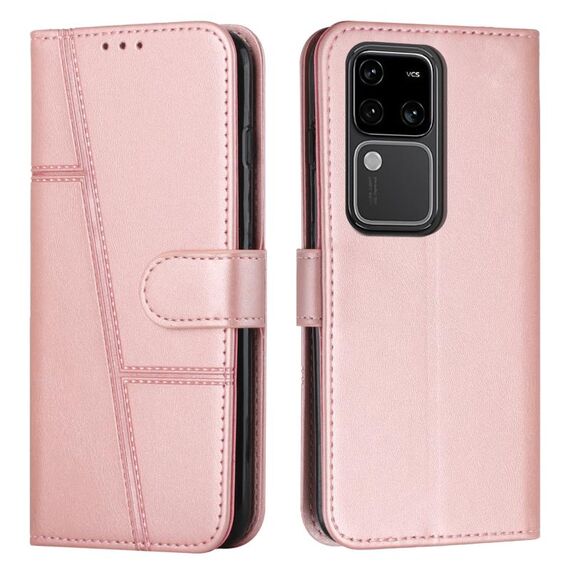 Custodia per telefono in pelle con fibbia in pelle di vitello con cuciture per vivo S18 / S18 Pro (rosa)