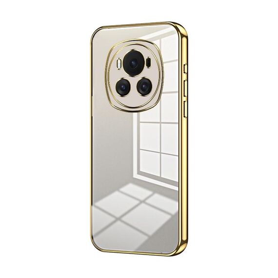 Per Honor Magic6 Custodia per telefono con foro sottile con placcatura trasparente (oro)