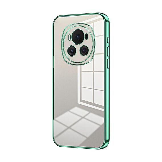 Custodia per telefono con foro sottile con placcatura trasparente per Honor Magic6 (verde)