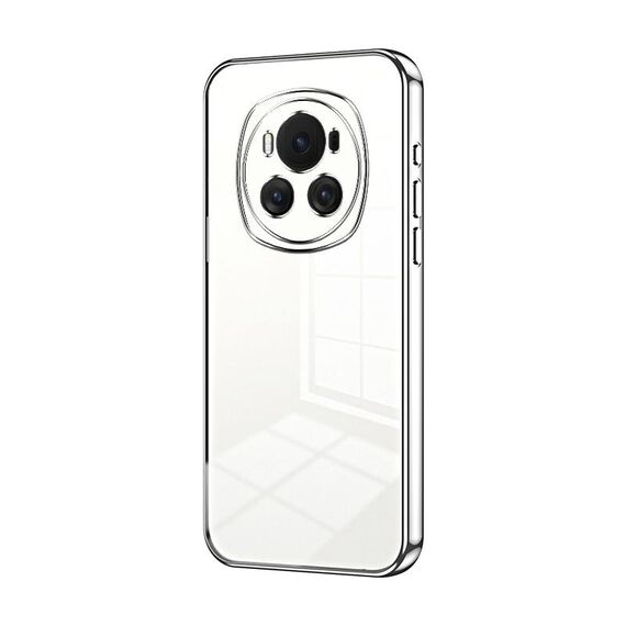 Per Honor Magic6 Custodia per telefono con foro sottile con placcatura trasparente (Argento)