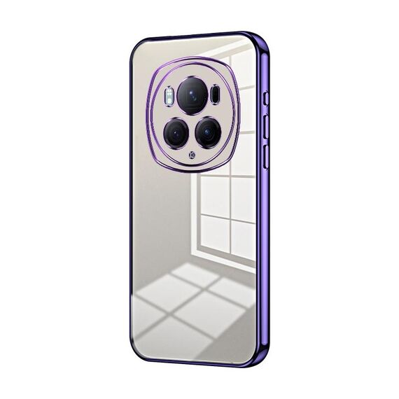Per Honor Magic6 Pro Custodia per telefono con foro sottile con placcatura trasparente (viola)