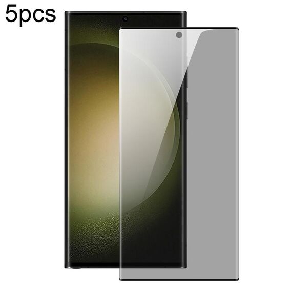 Per Samsung Galaxy S22 Ultra 5G 5 pezzi DUX DUCIS 0,33 mm 9H Pellicola in vetro temperato HD anti-spia in alluminio alto