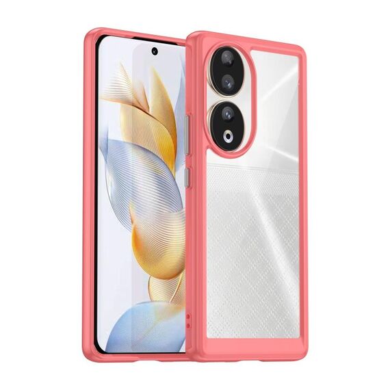 Per Honor 90 Custodia per telefono ibrida in TPU acrilico serie colorata (rossa)