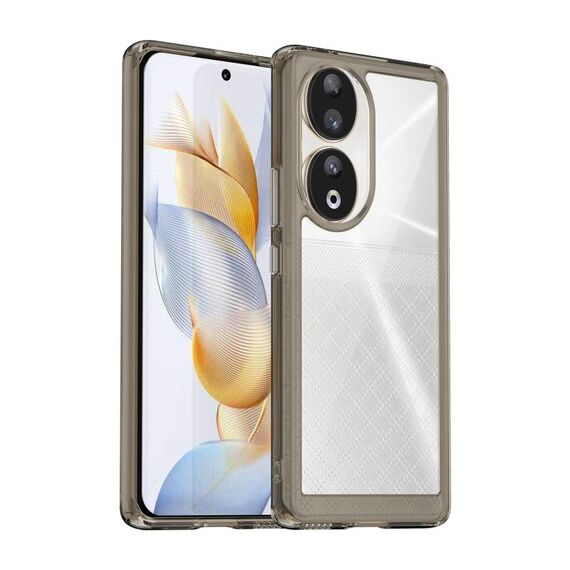 Per Honor 90 Custodia per telefono in TPU ibrido acrilico serie colorata (grigio trasparente)