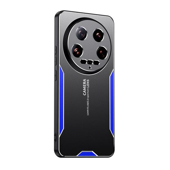 Per Xiaomi 14 Ultra Blade Series Custodia per telefono ibrida in metallo TPU (blu)