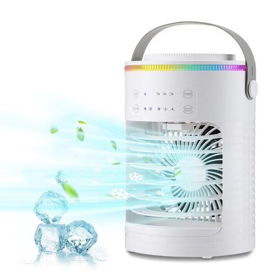 CF-516 Ventola di raffreddamento con umidificazione spray regolabile per desktop temporizzato USB domestico (bianco)