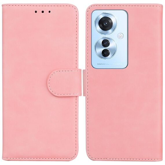 Per OPPO Reno 11 F Global Skin Feel Custodia in pelle flip in puro colore (rosa)