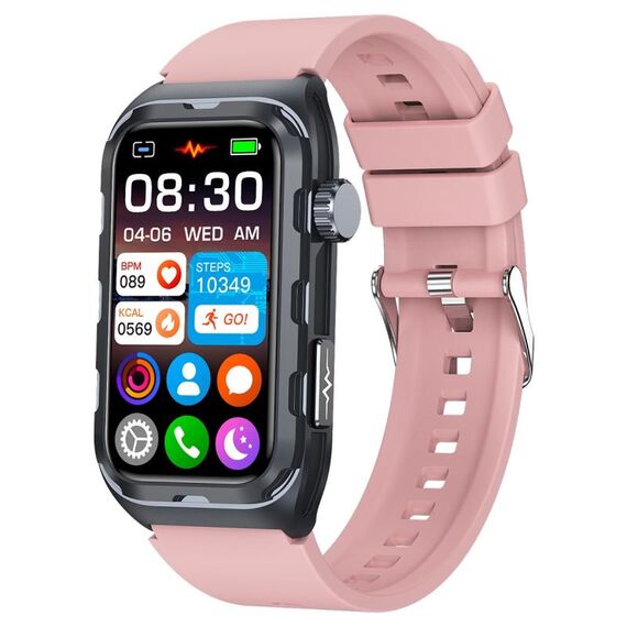 Smartwatch impermeabile G08 da 1,4 pollici IP67, supporto per il monitoraggio ECG/glicemia/ossigeno nel sangue (oro)
