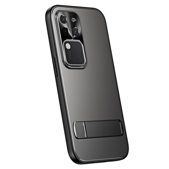 Per vivo S18 Pro R-JUST RJ-61 Galvanotecnica TPU satinato + custodia per PC con supporto (grigio)