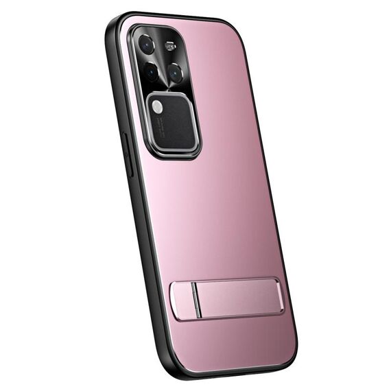 Per vivo S18 Pro R-JUST RJ-61 Galvanotecnica TPU satinato + custodia per PC con supporto (rosa)