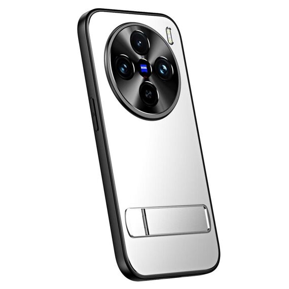 Per vivo X100 / X100 Pro R-JUST RJ-61 Galvanotecnica TPU satinato + custodia per PC con supporto (Argento)
