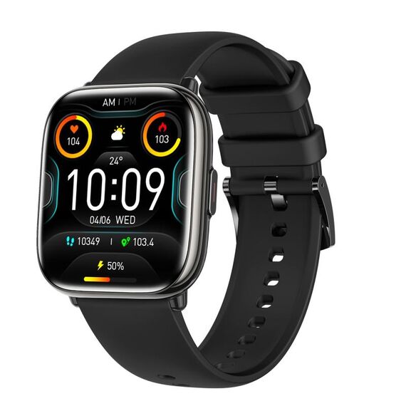 Smartwatch impermeabile IP68 HD12 da 1,75 pollici, supporta il monitoraggio dell'ossigeno nel sangue (nero)