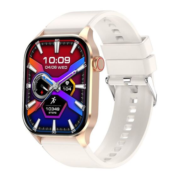 T98 Smart Watch da chiamata Bluetooth impermeabile IP68 da 2,04 pollici, supporta il monitoraggio dell'ossigeno nel sangue (Beige)